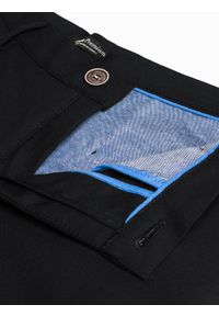 Ombre Clothing - Spodnie męskie chino P832 - czarne - M. Kolor: czarny. Materiał: tkanina, poliester, elastan, wiskoza. Styl: klasyczny, elegancki #3