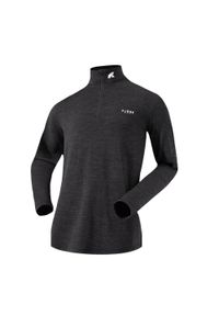 FJORK MERINO - Koszulka z długim rękawem męska wykonana w 100% z wełny merynosów – Finn 210 Zip. Kolor: szary. Materiał: wełna. Długość rękawa: długi rękaw. Długość: długie