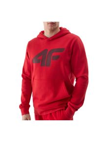 4f - Bluza 4F WSS24TSWSM095061S - czerwone. Typ kołnierza: kaptur. Kolor: czerwony. Materiał: bawełna. Styl: klasyczny, sportowy #1