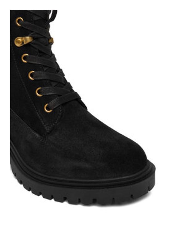 TOMMY HILFIGER - Tommy Hilfiger Trzewiki Th Shearling Lace Up Boot FW0FW08999 Czarny. Kolor: czarny. Materiał: skóra
