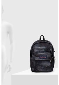 JanSport - Jansport plecak kolor czarny duży wzorzysty. Kolor: czarny. Materiał: włókno, materiał #4