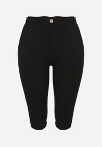 Born2be - Czarne Spodnie z Gumką w Pasie 7/8 Tenimira. Okazja: na co dzień, na spacer. Kolekcja: plus size. Kolor: czarny. Styl: klasyczny, elegancki, casual
