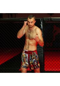 Spodenki Muay Thai męskie EXTREME HOBBY KILLER CARDS 2. Kolor: czerwony. Materiał: poliester