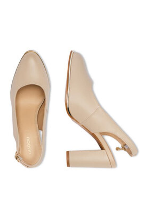 Lasocki Czółenka CEO-WS3786-02 Beżowy. Kolor: beżowy. Materiał: skóra