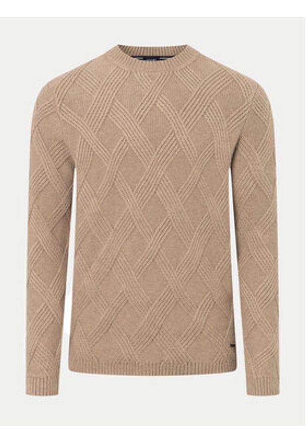 JOOP! Sweter 17 JK-28Diamondo 30043058 Beżowy Modern Fit. Kolor: beżowy. Materiał: syntetyk, wiskoza