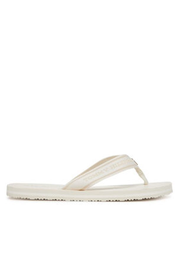 TOMMY HILFIGER - Tommy Hilfiger Japonki Th Stripes Beach Sandal FW0FW08528 Biały. Kolor: biały. Materiał: materiał