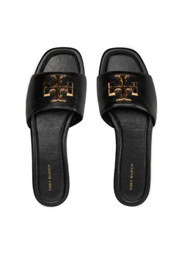 Tory Burch Klapki Eleanor Slide 157966 Czarny. Kolor: czarny. Materiał: skóra