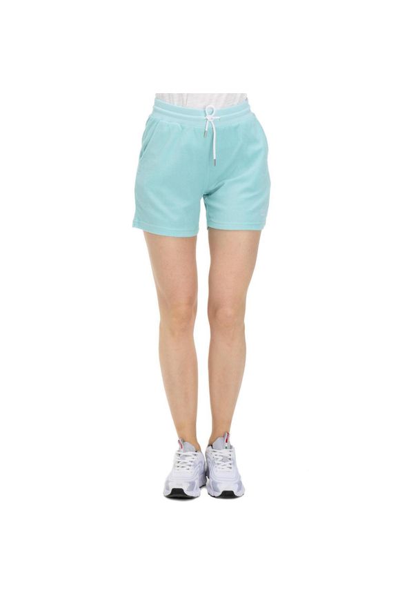 LEONE 1947 APPAREL - Damskie spodenki frotte Silence Work. Kolor: niebieski. Materiał: tkanina. Sport: fitness
