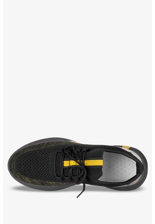 Casu - Czarne buty sportowe sznurowane casu 1-11-21-by. Kolor: żółty, wielokolorowy, czarny