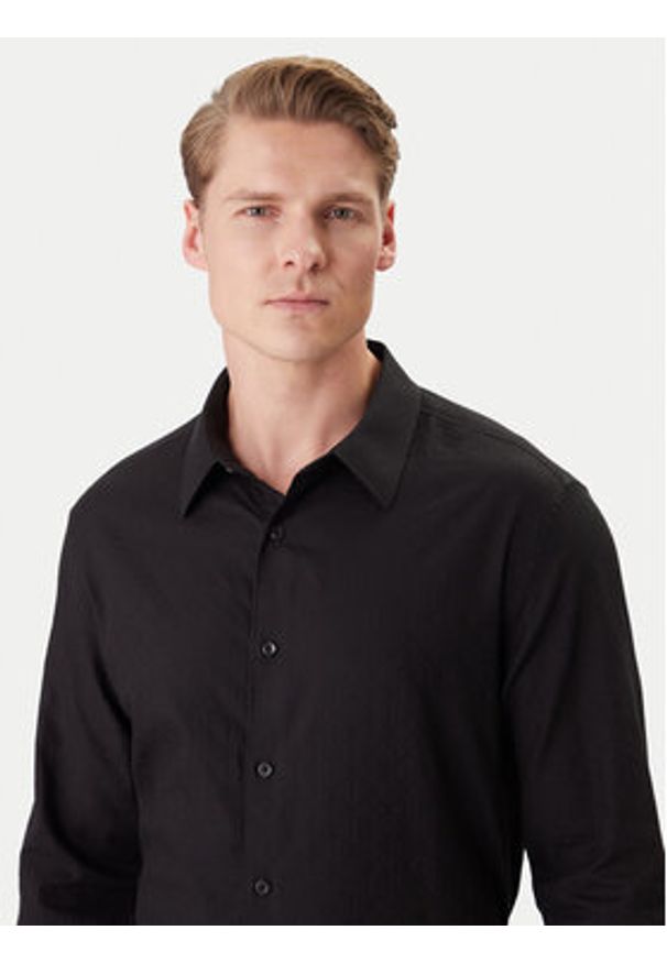 Calvin Klein Koszula Easy LV04LE111G Czarny Relaxed Fit. Kolor: czarny. Materiał: bawełna