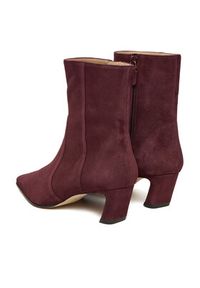 Stuart Weitzman Botki Stassi SM498 Bordowy. Kolor: czerwony. Materiał: skóra, zamsz