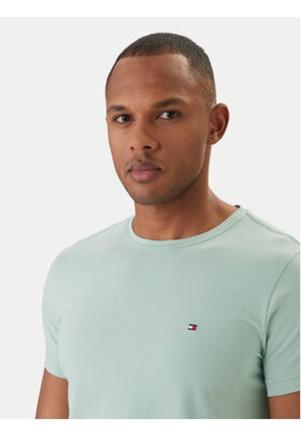 TOMMY HILFIGER - Tommy Hilfiger T-Shirt MW0MW10800 Zielony Slim Fit. Kolor: zielony. Materiał: bawełna