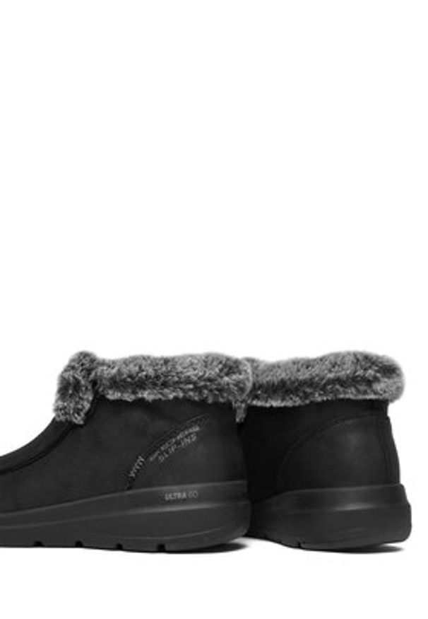 skechers - Skechers Botki Glacial Ultra 144221/BBK Czarny. Kolor: czarny. Materiał: materiał