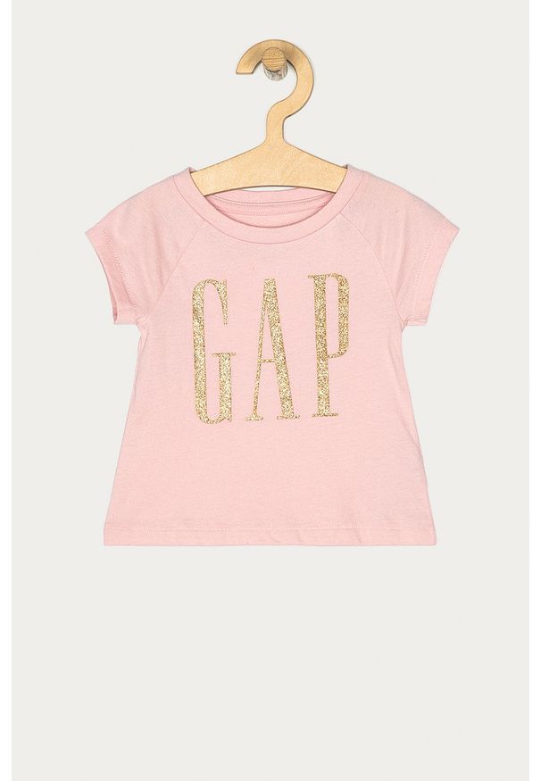 GAP - T-shirt dziecięcy 80-110 cm. Okazja: na co dzień. Kolor: różowy. Materiał: bawełna, dzianina. Wzór: nadruk. Styl: casual