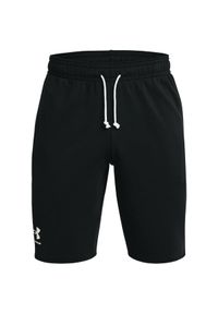 Spodnie treningowe męskie Under Armour Rival Terry Shorts. Kolor: czarny, biały, wielokolorowy. Materiał: bawełna, materiał. Sport: fitness