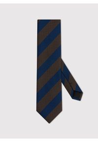 Pako Lorente - PAKO LORENTE – Granatowy krawat męski w skośne pasy. Kolor: niebieski. Materiał: poliester #1