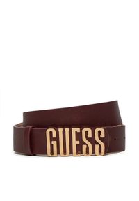 Guess Pasek Damski BW9113 P4235 Bordowy. Kolor: czerwony. Materiał: skóra