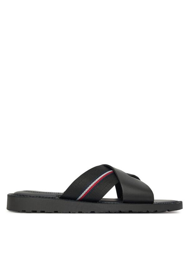 TOMMY HILFIGER - Tommy Hilfiger Klapki FM0FM05415 Czarny. Kolor: czarny. Materiał: skóra
