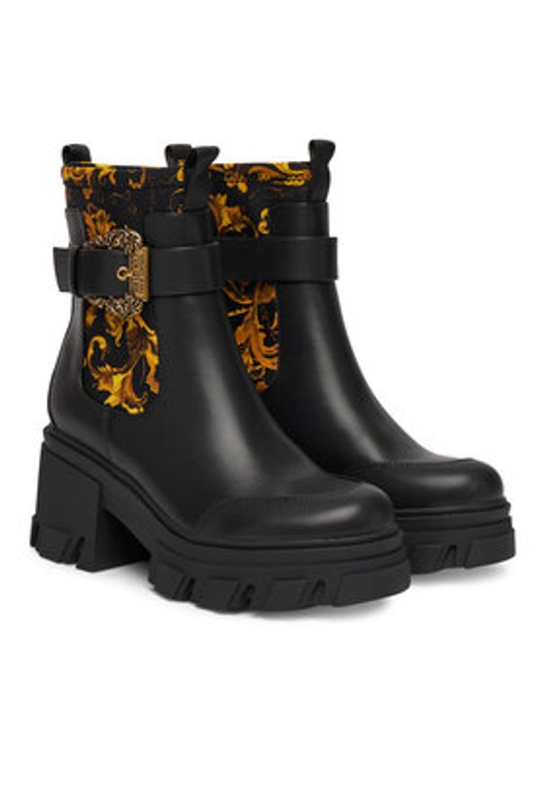 Versace Jeans Couture Botki 79VA3S84 Czarny. Kolor: czarny. Materiał: skóra