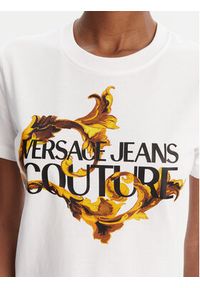 Versace Jeans Couture T-Shirt 79HAHE06 CJ00E Biały Regular Fit. Kolor: biały. Materiał: bawełna #5