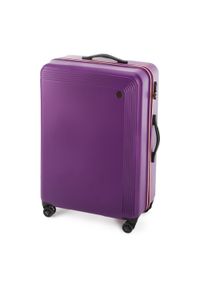 Wittchen - Duża walizka z ABS-u delikatnie żłobiona. Kolor: fioletowy. Materiał: guma. Wzór: kolorowy #8