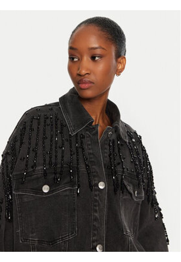 GESTUZ - Gestuz Kurtka jeansowa Similina 10909653 Szary Loose Fit. Kolor: szary. Materiał: bawełna