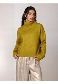 Sinsay - Gładki golf basic - zielony. Typ kołnierza: golf. Kolor: zielony. Wzór: gładki #1