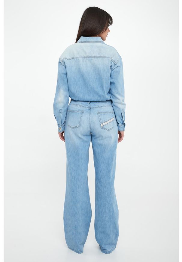 Elisabetta Franchi - Kombinezon damski z denimu ELISABETTA FRANCHI. Materiał: denim