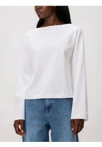 Reserved - Bawełniany longsleeve - biały. Kolor: biały. Materiał: bawełna. Długość rękawa: długi rękaw #1