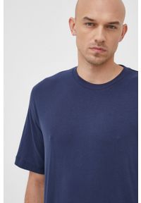 Resteröds t-shirt bawełniany kolor granatowy gładki. Kolor: niebieski. Materiał: bawełna. Wzór: gładki #4