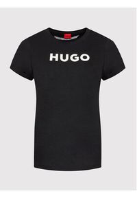 Hugo T-Shirt 50473813 Czarny Slim Fit. Kolor: czarny. Materiał: bawełna