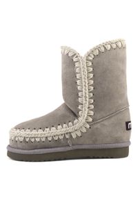 Mou - MOU ESKIMO BOOT 24 Śniegowce damskie. Okazja: na spacer. Wysokość cholewki: przed kolano. Kolor: szary. Materiał: materiał, wełna, zamsz. Szerokość cholewki: normalna. Sezon: zima. Styl: elegancki #4
