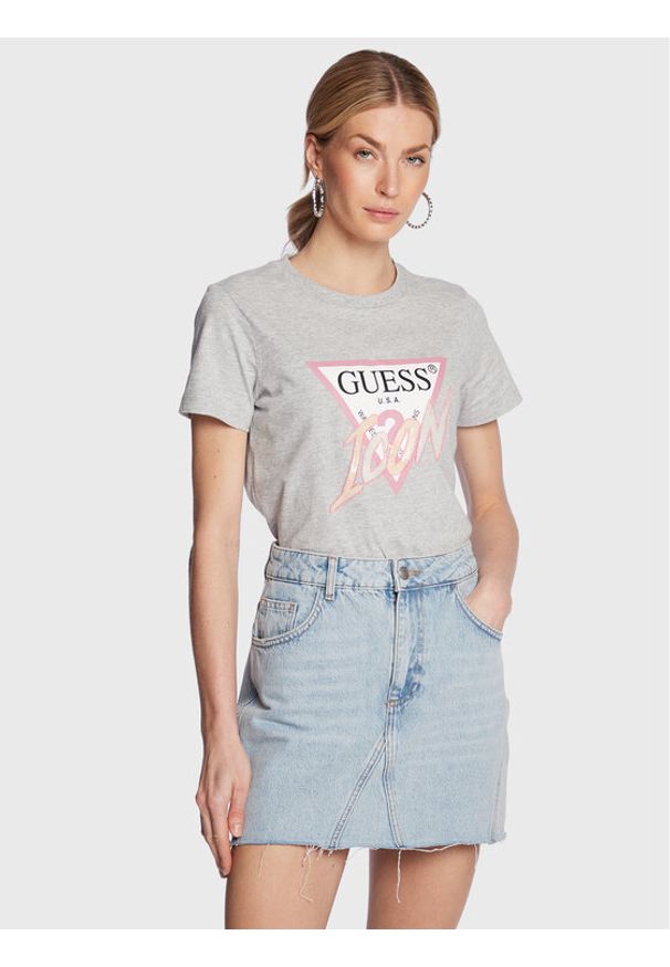 Guess T-Shirt Icon W3RI12 I3Z14 Szary Regular Fit. Kolor: szary. Materiał: bawełna