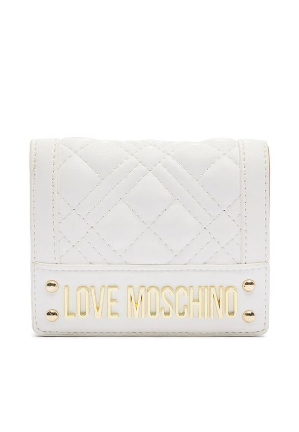 Love Moschino - LOVE MOSCHINO Mały Portfel Damski JC5601PP0HLA0120 Biały. Kolor: biały. Materiał: skóra
