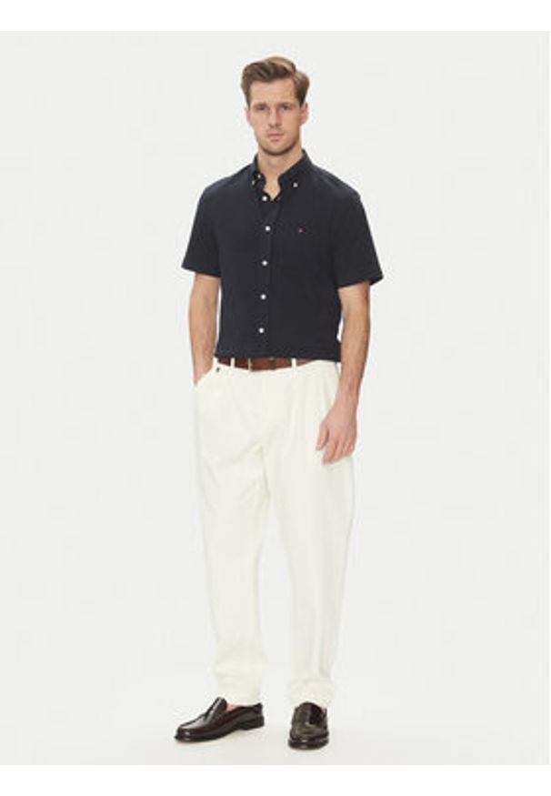 TOMMY HILFIGER - Tommy Hilfiger Koszula Performance MW0MW38663 Granatowy Regular Fit. Kolor: niebieski. Materiał: bawełna