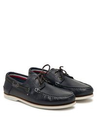 TOMMY HILFIGER - Tommy Hilfiger Półbuty Th Boat Shoe Core Lth FM0FM05569 Granatowy. Kolor: niebieski. Materiał: skóra #3