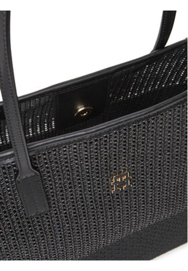 TOMMY HILFIGER - Tommy Hilfiger Torebka Th City Summer Tote Woven AW0AW17640 Czarny. Kolor: czarny. Materiał: skórzane