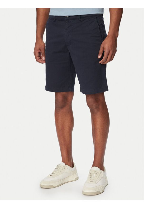 BOSS Szorty materiałowe Chino 50559292 Granatowy Slim Fit. Kolor: niebieski. Materiał: bawełna