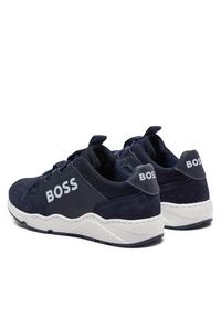 BOSS - Boss Sneakersy J50856 S Granatowy. Kolor: niebieski. Materiał: skóra #4