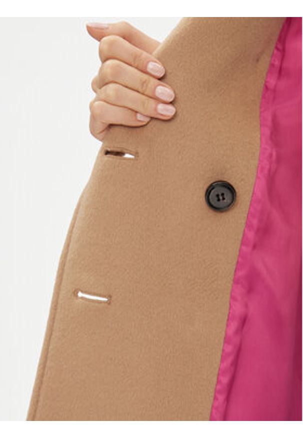 MAX&Co. Płaszcz wełniany Elemento 70140523 Beżowy Relaxed Fit. Kolor: beżowy. Materiał: syntetyk