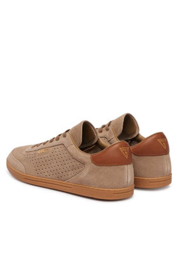 Guess Sneakersy FMJNIX SUE12 Brązowy jasny. Kolor: brązowy. Materiał: zamsz, skóra