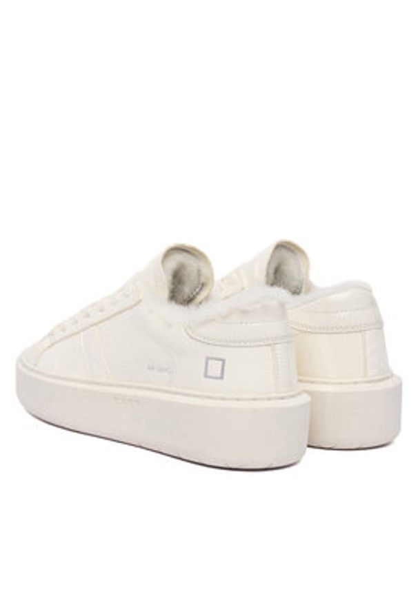 D.A.T.E. Sneakersy Hill Low Fur Platform W431-HPF-MN Écru. Materiał: skóra. Obcas: na platformie