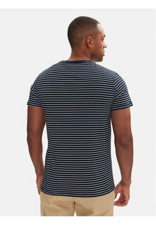 Tommy Jeans T-Shirt DM0DM20377 Granatowy Slim Fit. Kolor: niebieski. Materiał: bawełna