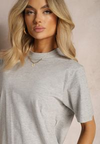 Renee - Szara Casualowa Koszulka z Bawełny z Krótkim Rękawem Virdula. Okazja: na co dzień. Kolor: szary. Materiał: bawełna. Długość rękawa: krótki rękaw. Długość: krótkie. Styl: casual #5