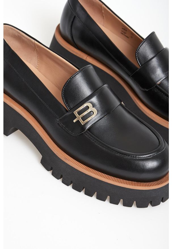 Baldinini - Loafersy damskie skórzane BALDININI. Materiał: skóra