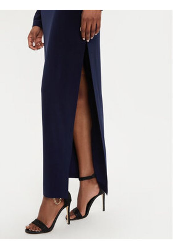 NORMA KAMALI Sukienka koktajlowa KK2243PLE35951 Granatowy Slim Fit. Kolor: niebieski. Materiał: syntetyk. Styl: wizytowy