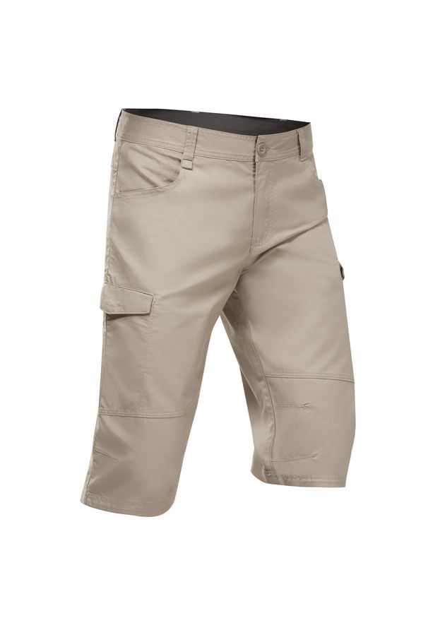 quechua - Bermudy turystyczne męskie Quechua NH500. Kolor: brązowy, wielokolorowy, beżowy. Materiał: elastan, poliester, bawełna, materiał