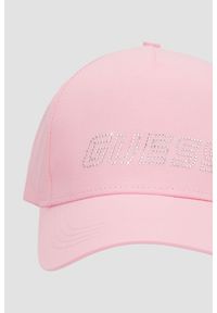 Guess - GUESS Różowa damska czapka z daszkiem. Kolor: różowy