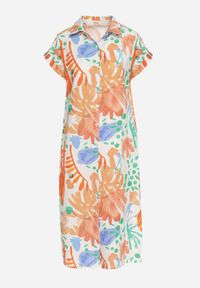 Born2be - Beżowa Bawełniana Sukienka o Koszulowym Kroju z Kieszeniami Middia. Okazja: na co dzień. Typ kołnierza: kołnierzyk klasyczny. Kolor: beżowy. Materiał: bawełna. Typ sukienki: koszulowe. Styl: klasyczny, casual, elegancki #3