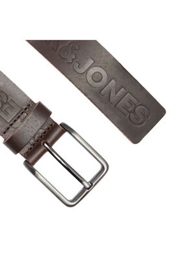 Jack & Jones - Jack&Jones Pasek Męski 12242689 Brązowy. Kolor: brązowy. Materiał: skóra
